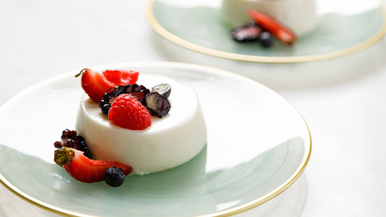 Lemon Buttermilk Panna Cotta on a plate
