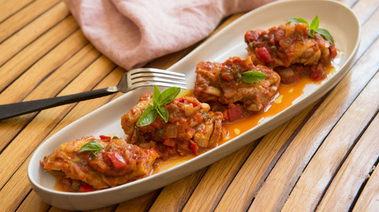 Chicken Cacciatore on a plate
